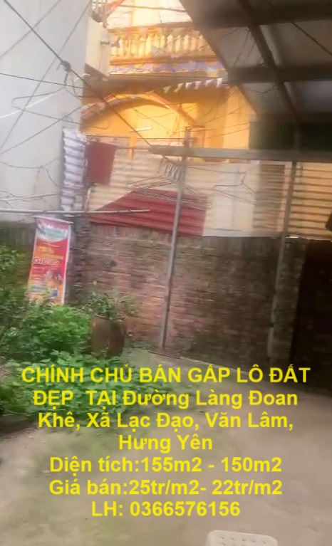 CHÍNH CHỦ BÁN GẤP LÔ ĐẤT ĐẸP  TẠI Đường Làng Đoan Khê, Xã Lạc Đạo, Văn Lâm, Hưng Yên - Ảnh chính